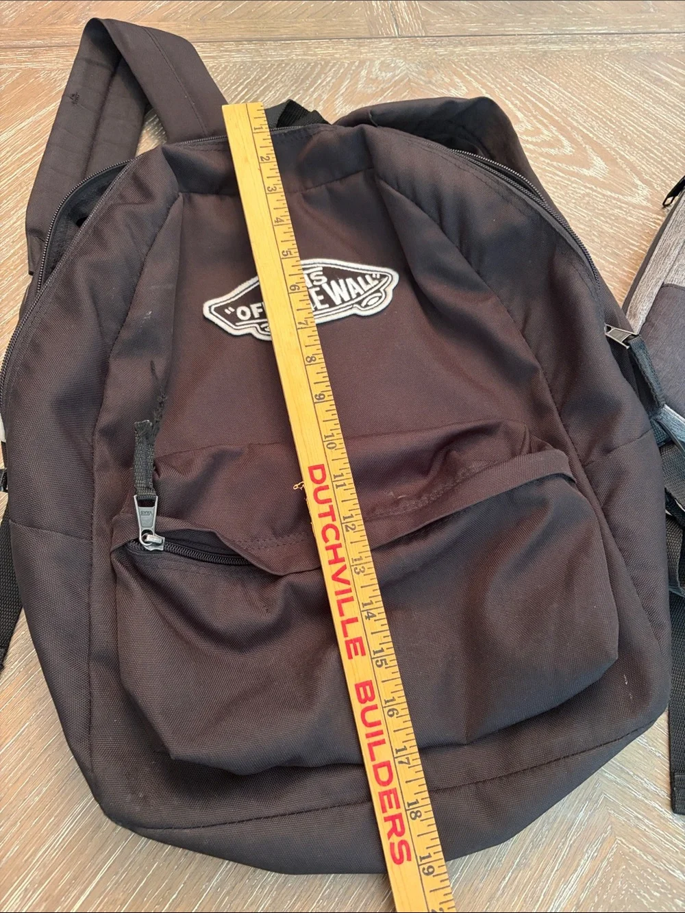 Vans Black Backpack with White 'Off The Wall' Patch
